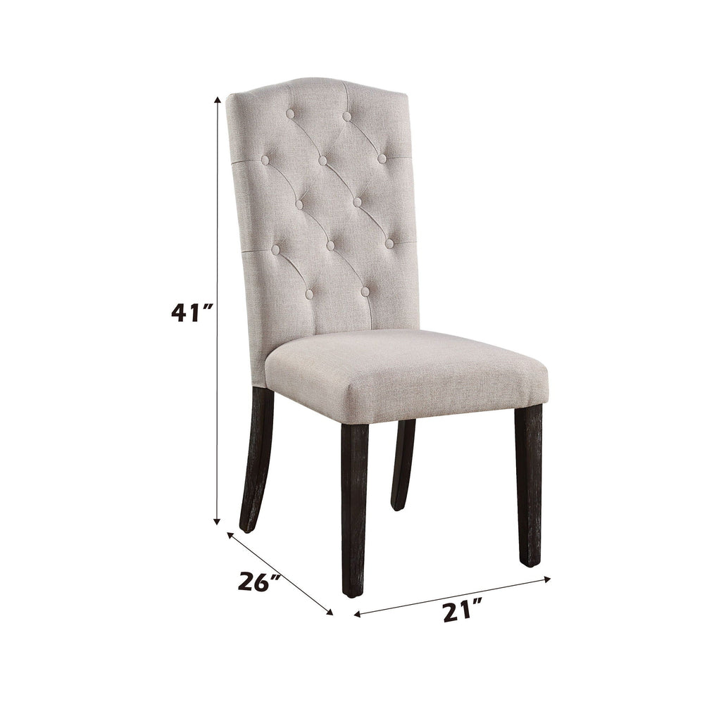 Gerardo - Linen Weathered Dining Chair (Set of 2) - Beige by Unique Piece Furniture