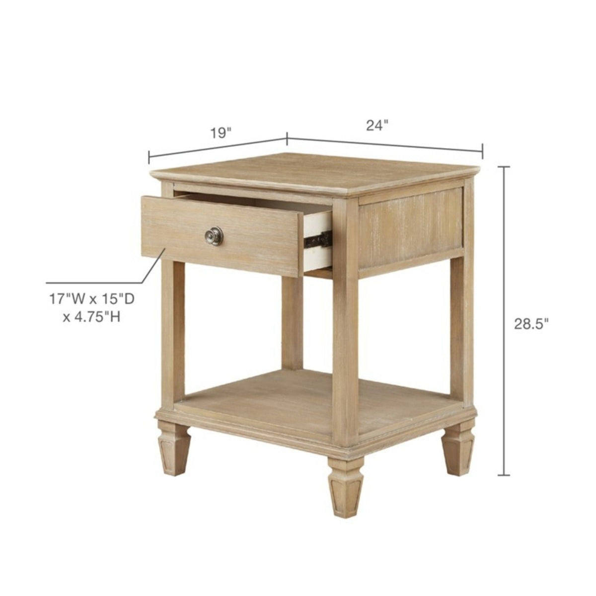 Victoria - Bedside Table With Drawer And Shelf by Unique Piece Furniture