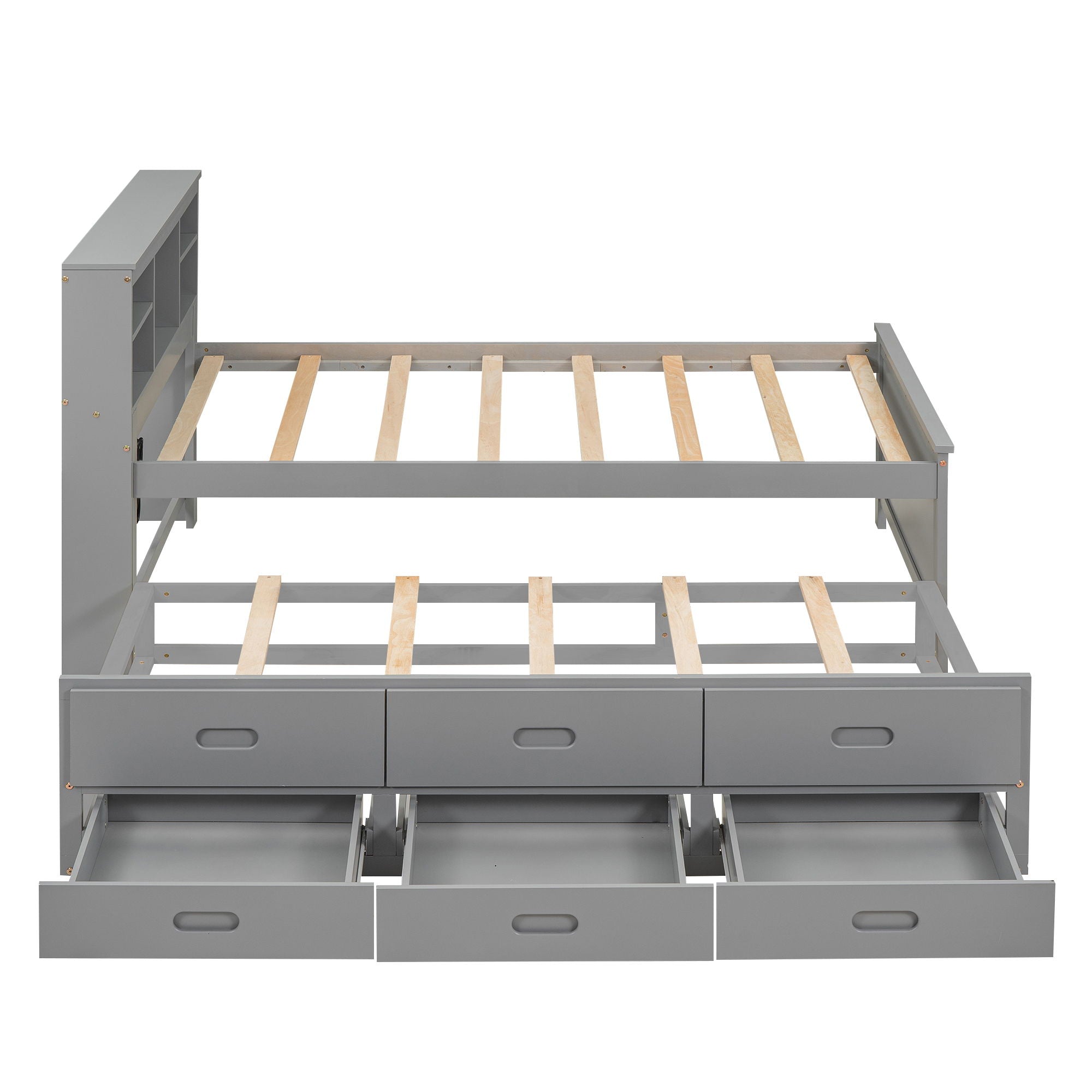 Platform Bed With Storage Headboard, USB, Trundle And 3 Drawers by Unique Piece Furniture