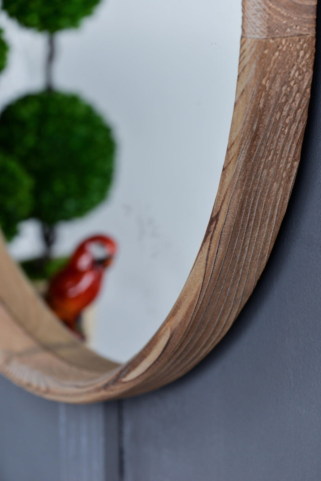 Round Wood Mirror, Wall Mounted Mirror Home Decor For Bathroom Living Room by Unique Piece Furniture