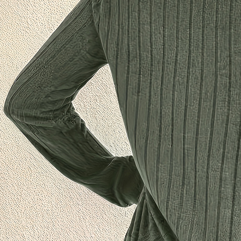 Women's Long Sleeve Blouses Shirts With Ribbed Knit Basic Tops by FitiqueFit