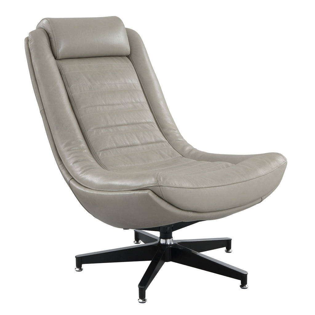Piran - Top Grain Leather Accent Chair With Swivel - Twilight by Unique Piece Furniture