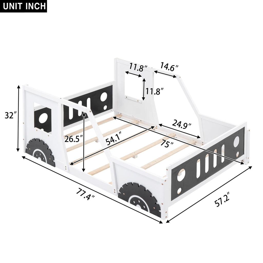 Classic Car Shaped Platform Bed With Wheels by Unique Piece Furniture