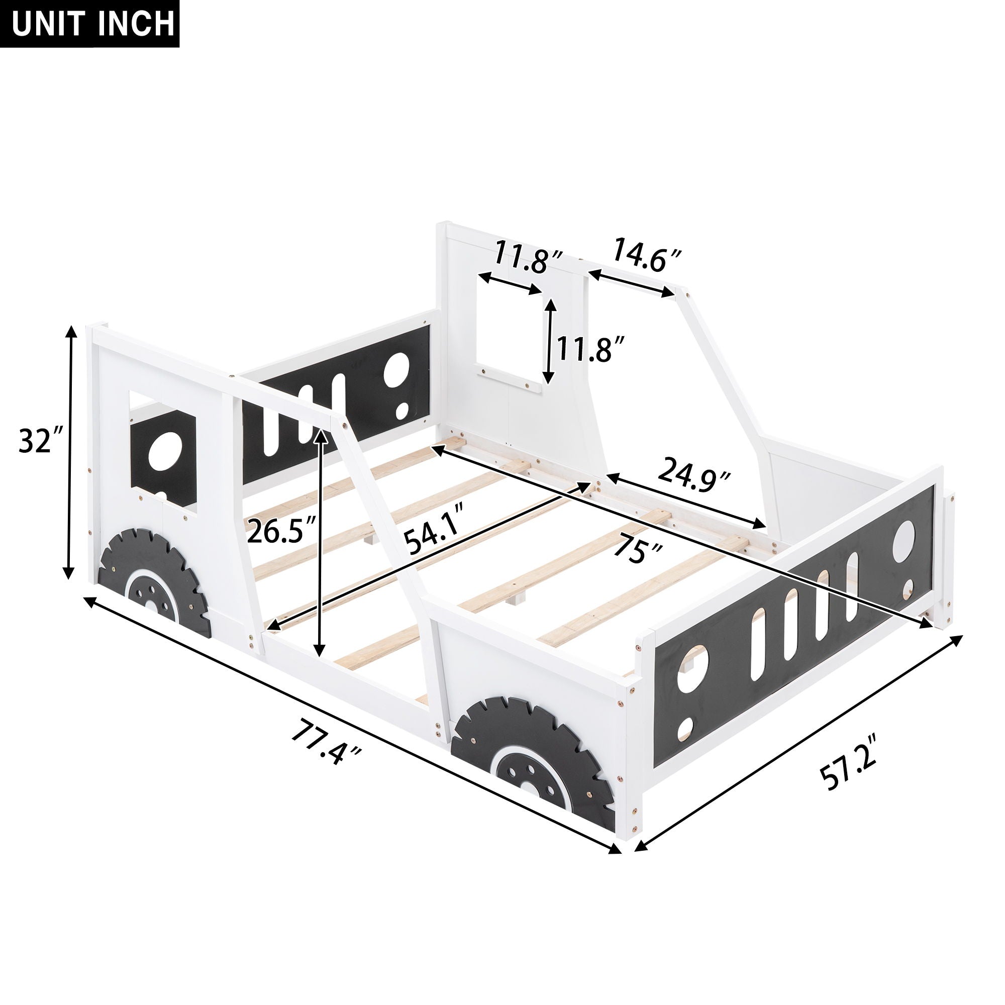 Classic Car Shaped Platform Bed With Wheels by Unique Piece Furniture