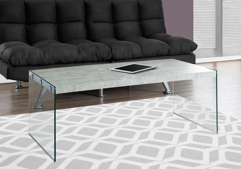 Coffee Table Rectangular For Living Room Clear Tempered Glass by Unique Piece Furniture