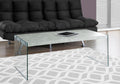 Coffee Table Rectangular For Living Room Clear Tempered Glass by Unique Piece Furniture