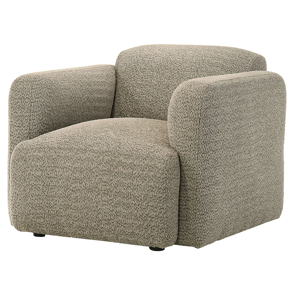 Dorset Fabric Upholstered Round Track Arm Accent Chair Brown by Unique Piece Furniture