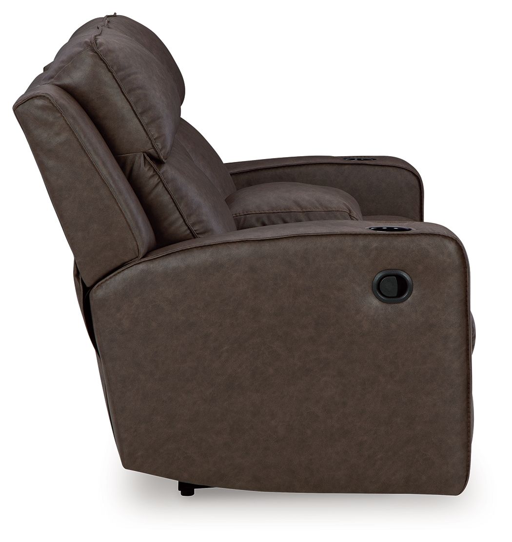 Lavenhorne - Dbl Rec Loveseat W/Console - Granite by Unique Piece Furniture