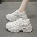 Thick-Bottom Breathable White Shoes for Women — Stylish & Cushioned by FitiqueFit