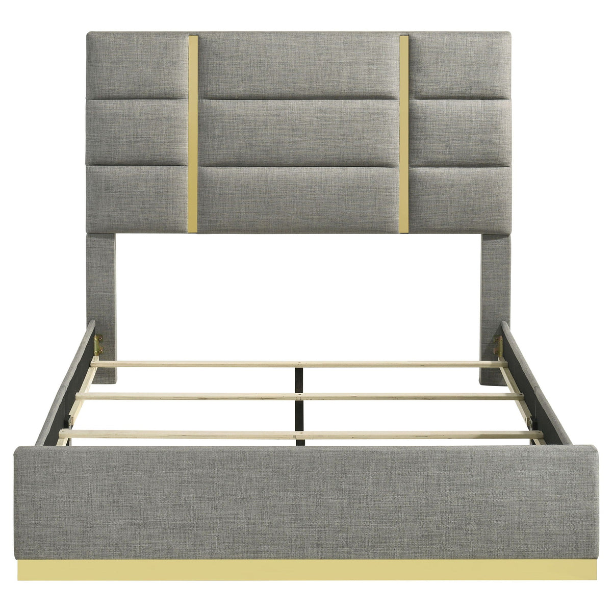 Ines 56-inch Fabric Upholstered Queen Panel Bed Grey by Unique Piece Furniture