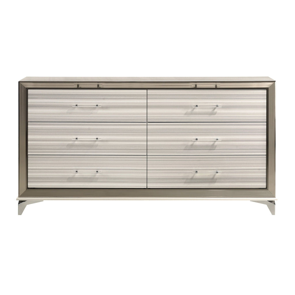 Star - 5 Pieces Bedroom Set Modern Design With LED by Unique Piece Furniture