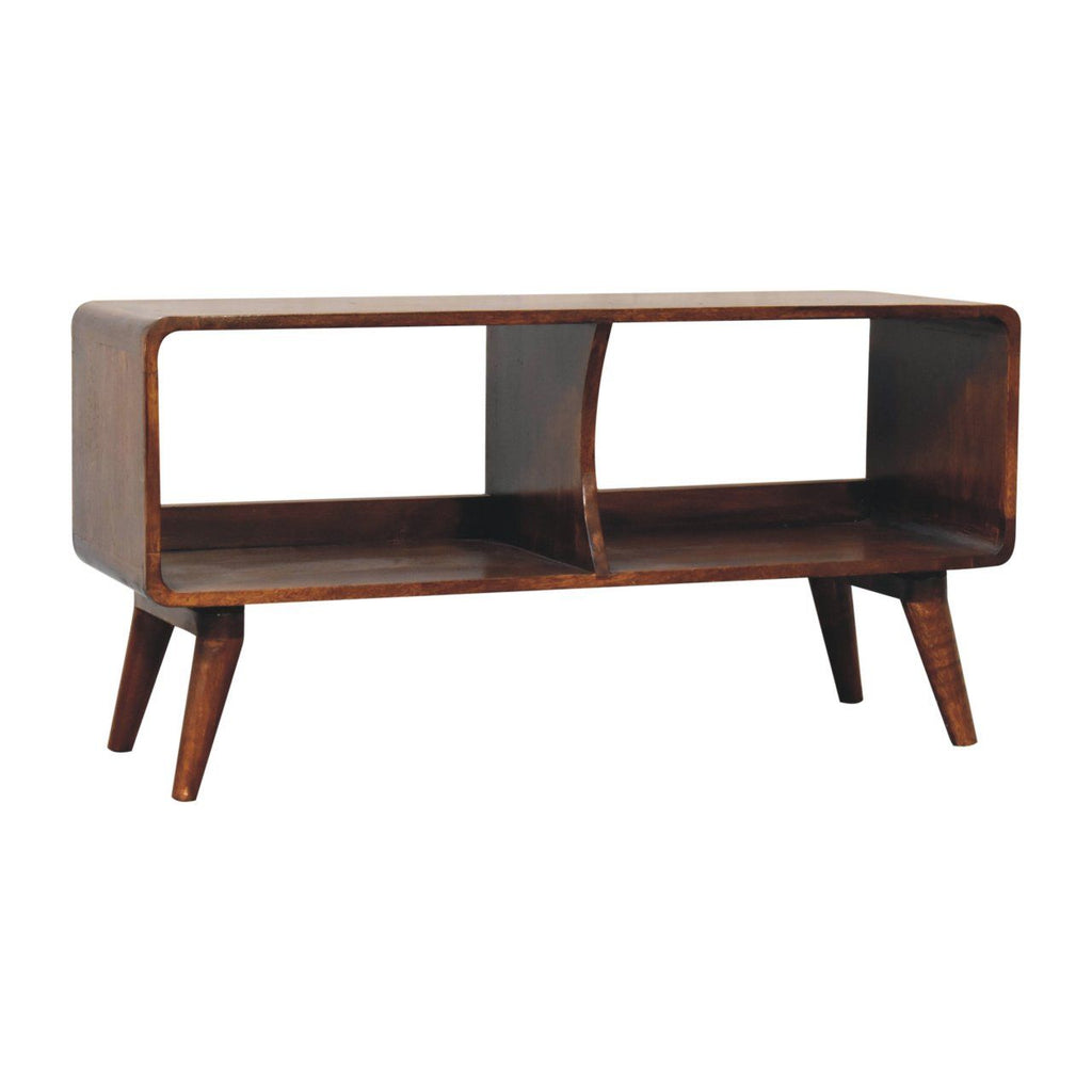 Curved Double Slot Media Unit - Dark Brown by Unique Piece Furniture