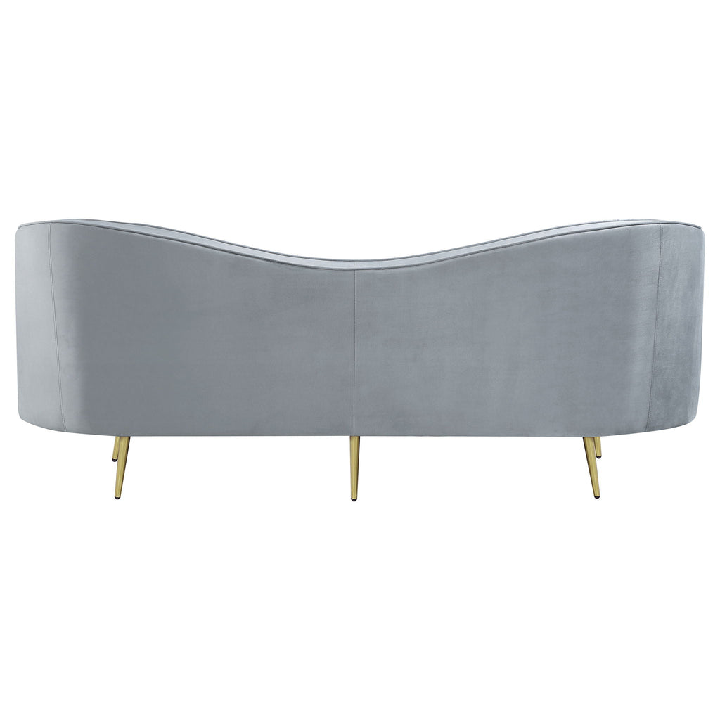 Sophia 2-piece Upholstered Channel Tufted Sofa Set Grey by Unique Piece Furniture