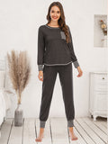 Round Neck Top and Pants Lounge Set by Wild and Free Boutique