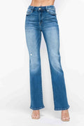 bytos Full Size Distressed High Rise Jeans with Pockets by Wild and Free Boutique