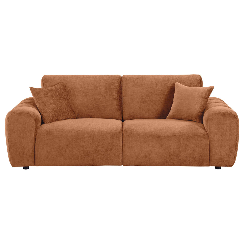 Burnett Chenille Upholstered Wide Arm Sofa Burnt Orange by Unique Piece Furniture