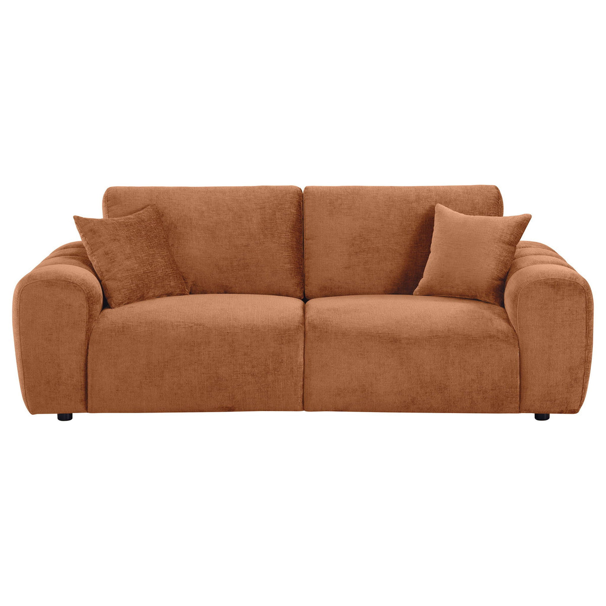 Burnett Chenille Upholstered Wide Arm Sofa Burnt Orange by Unique Piece Furniture
