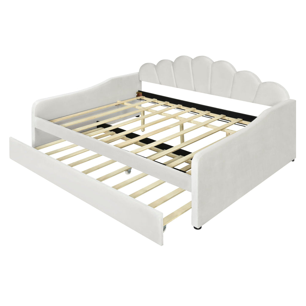 Upholstery Daybed Frame With Shell Shaped Backrest by Unique Piece Furniture