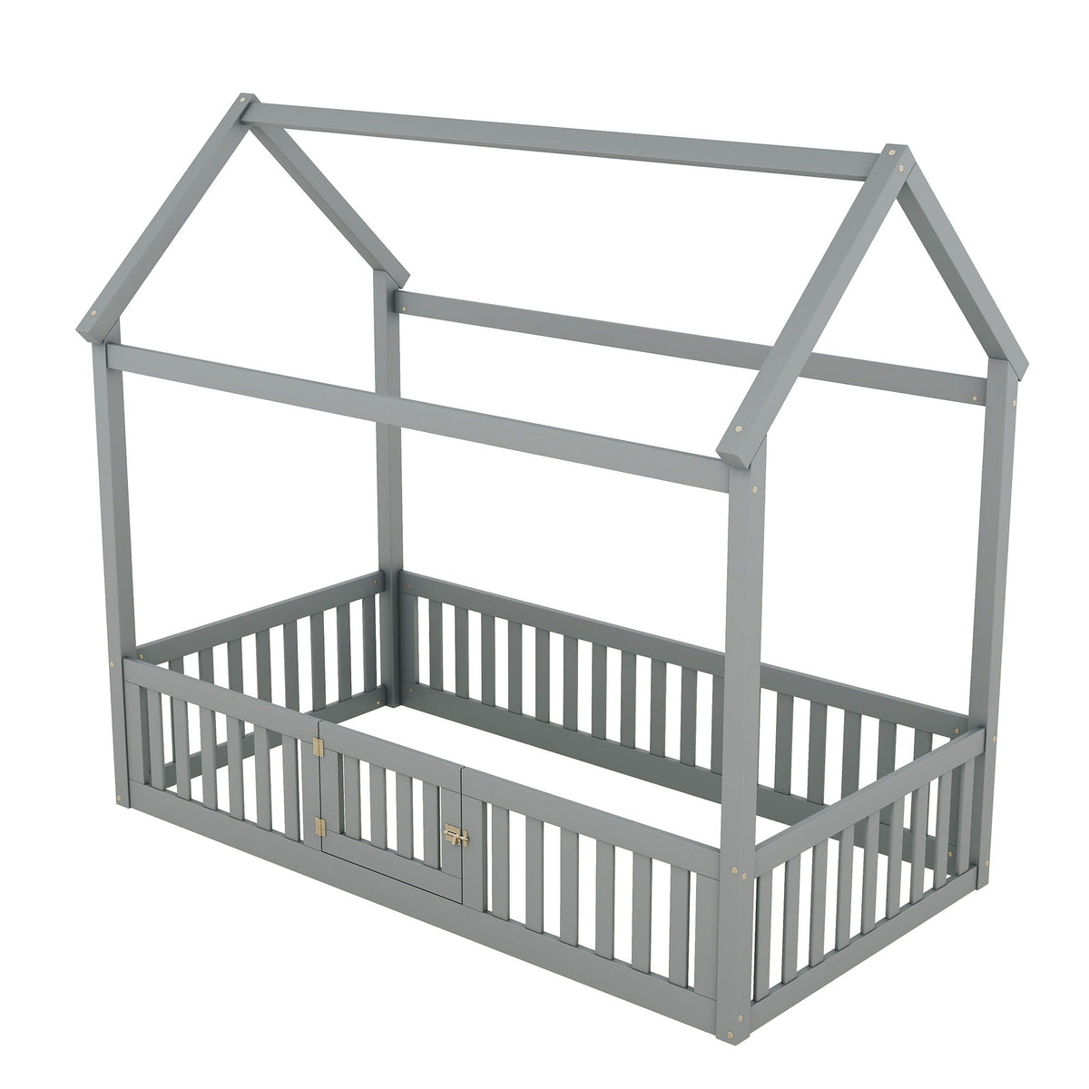 Wood House Bed With Fence And Door by Unique Piece Furniture