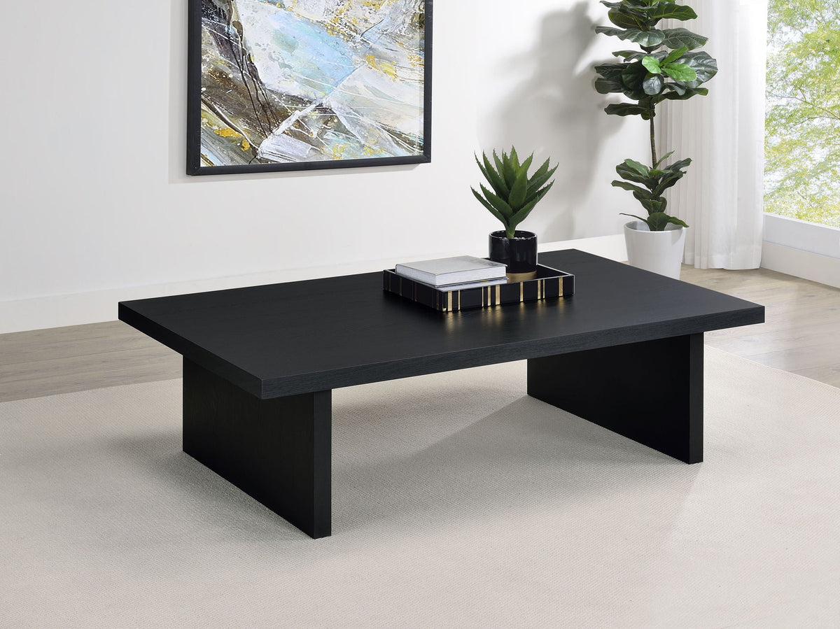 Max Rectangular Engineered Laminate Coffee Table Black by Unique Piece Furniture
