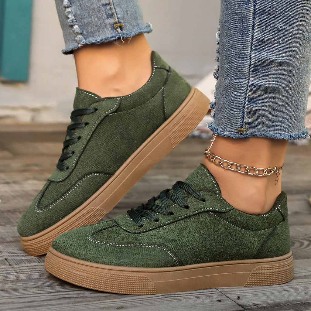 Women’s Round Toe Elegant Student Casual Lace-Up Shoes by FitiqueFit