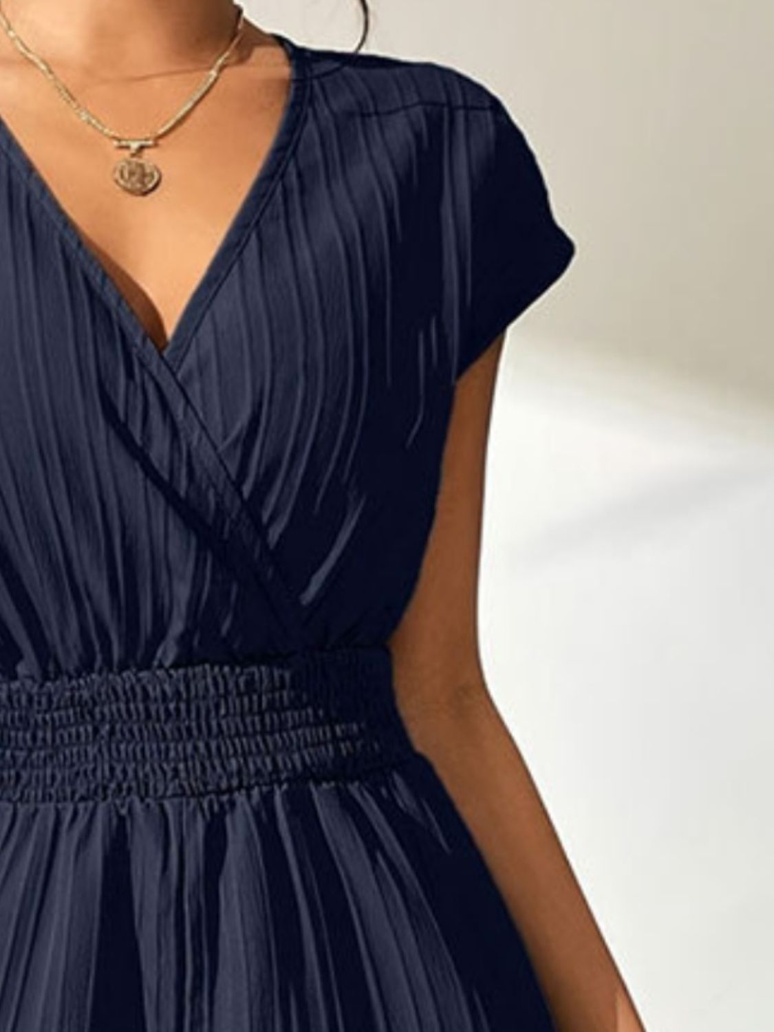 Tied Surplice Short Sleeve Romper by Wild and Free Boutique