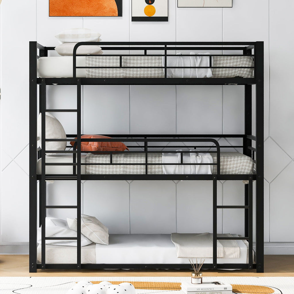 Triple Bunk Bed With Sturdy Construction And Space Saving Design by Unique Piece Furniture