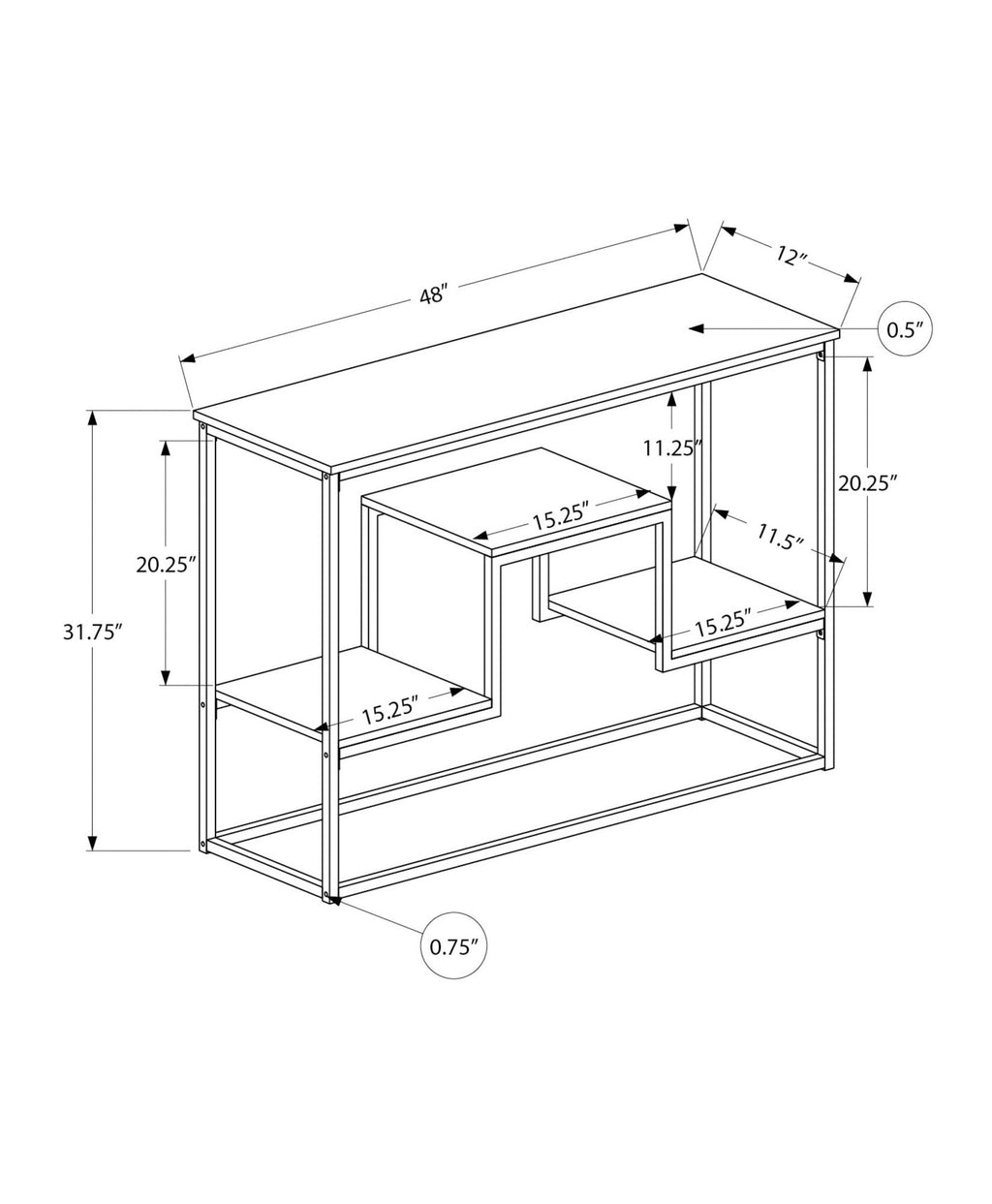 Accent Console Table For Entryway, Multi-Tier Design by Unique Piece Furniture