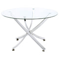 Beckham Round 46-inch Glass Top Dining Table Chrome by Unique Piece Furniture