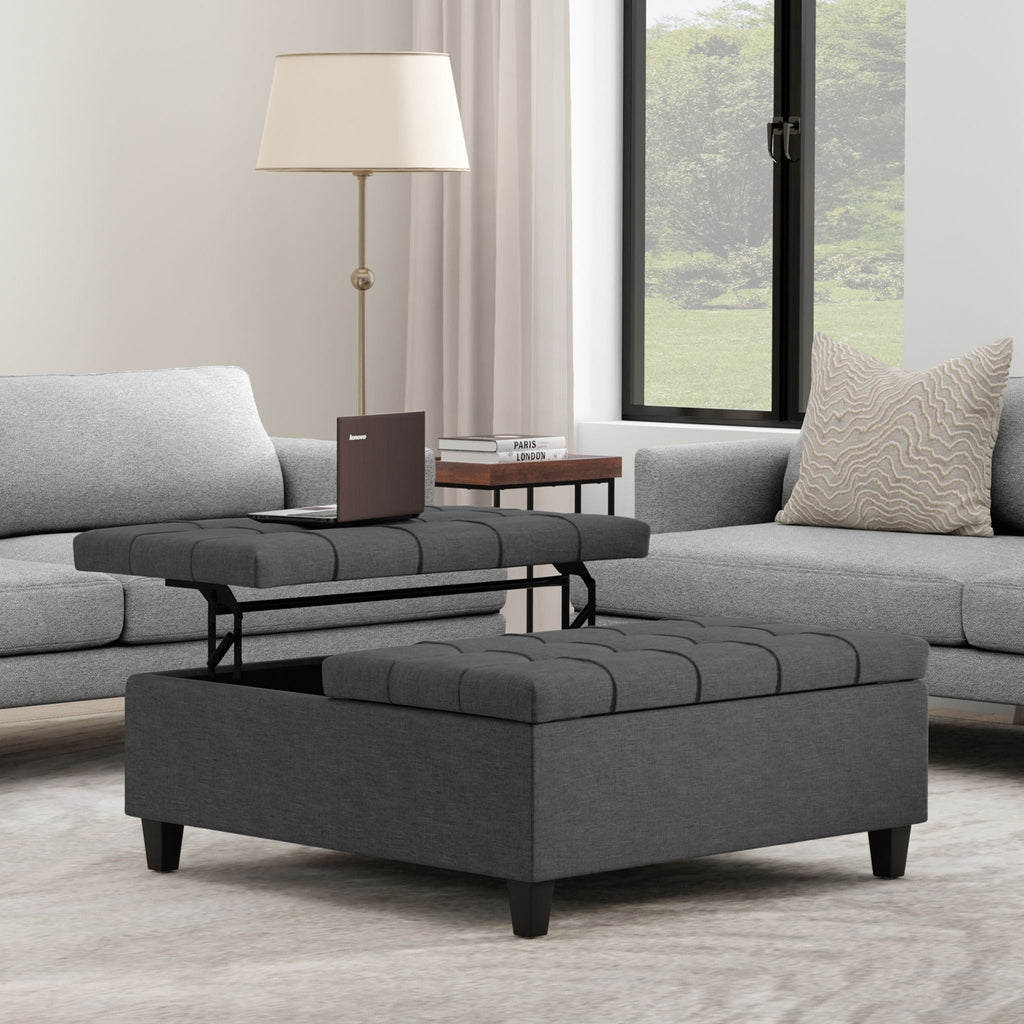 Harrison - Upholstered Coffee Table Storage Ottoman by Unique Piece Furniture