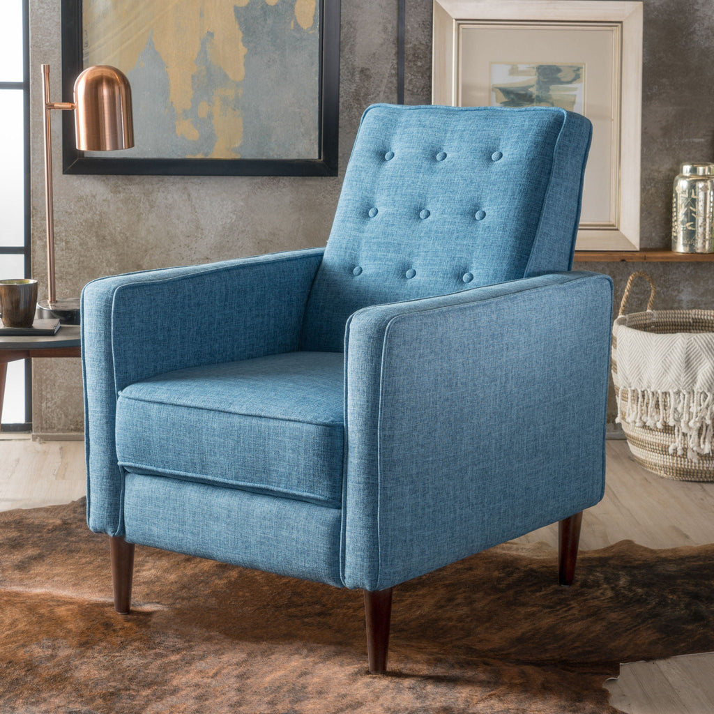 Mid-Century Modern Recliner With Button Tufted Waffle Stitch by Unique Piece Furniture