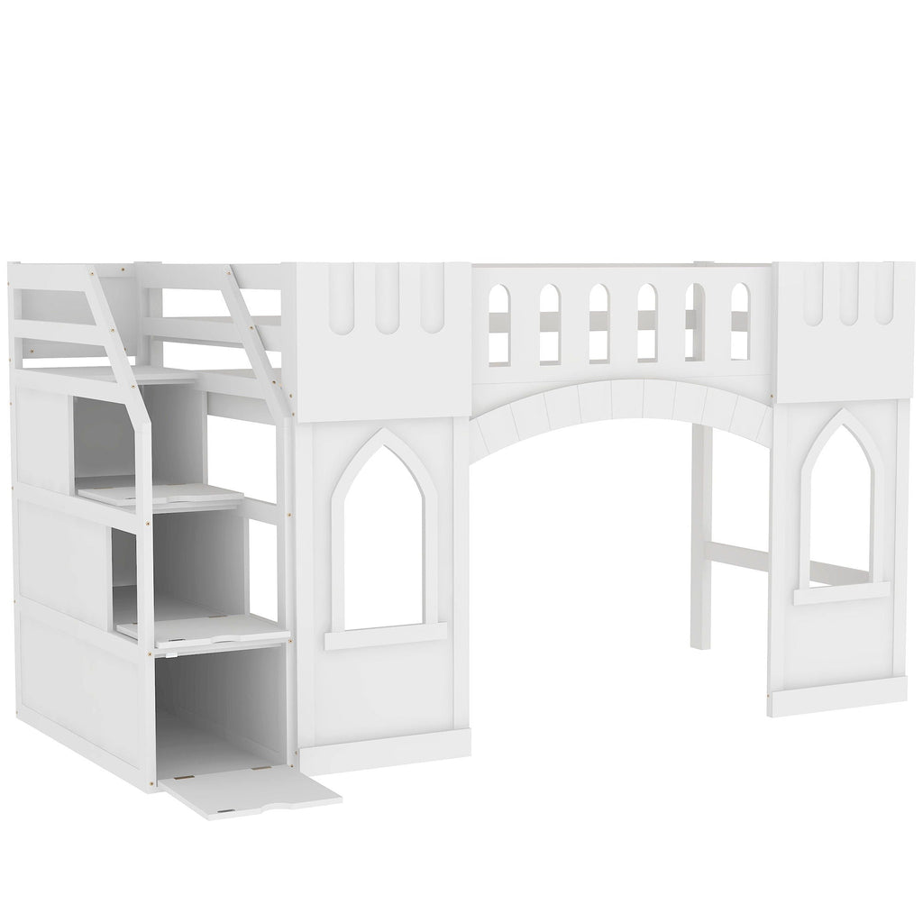 Loft Bed With Storage Staircase And Windows by Unique Piece Furniture