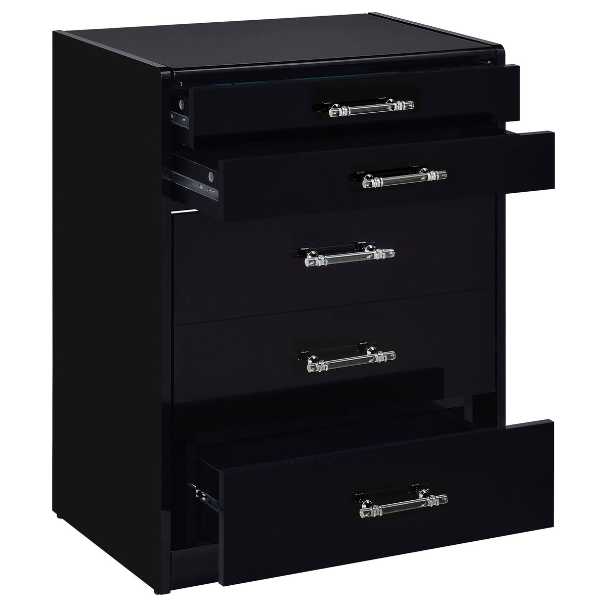 Danbury 3-drawer Makeup Vanity & Stool Set Black High Gloss by Unique Piece Furniture