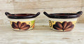 2 Terra Cota Mexican Clay Bowls 2 Platos Tazones de Barro