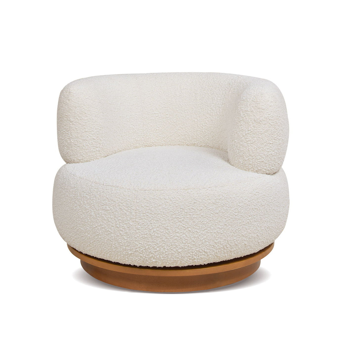 Fuji - 360 Swivel Low Barrel Back Accent Chair - Ivory White by Unique Piece Furniture