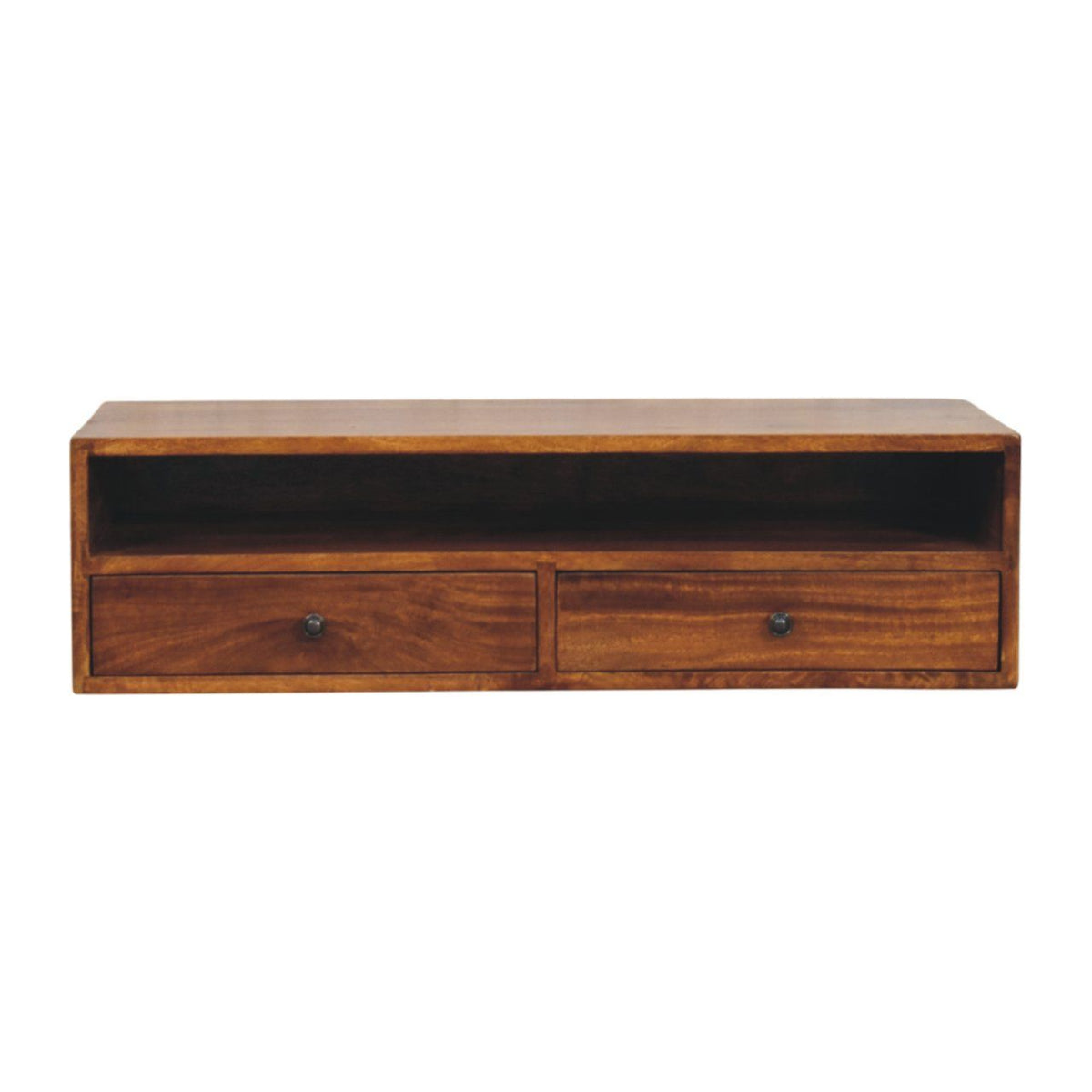 Lunar - 2 Drawer Wall Mounted Media Unit - Brown by Unique Piece Furniture