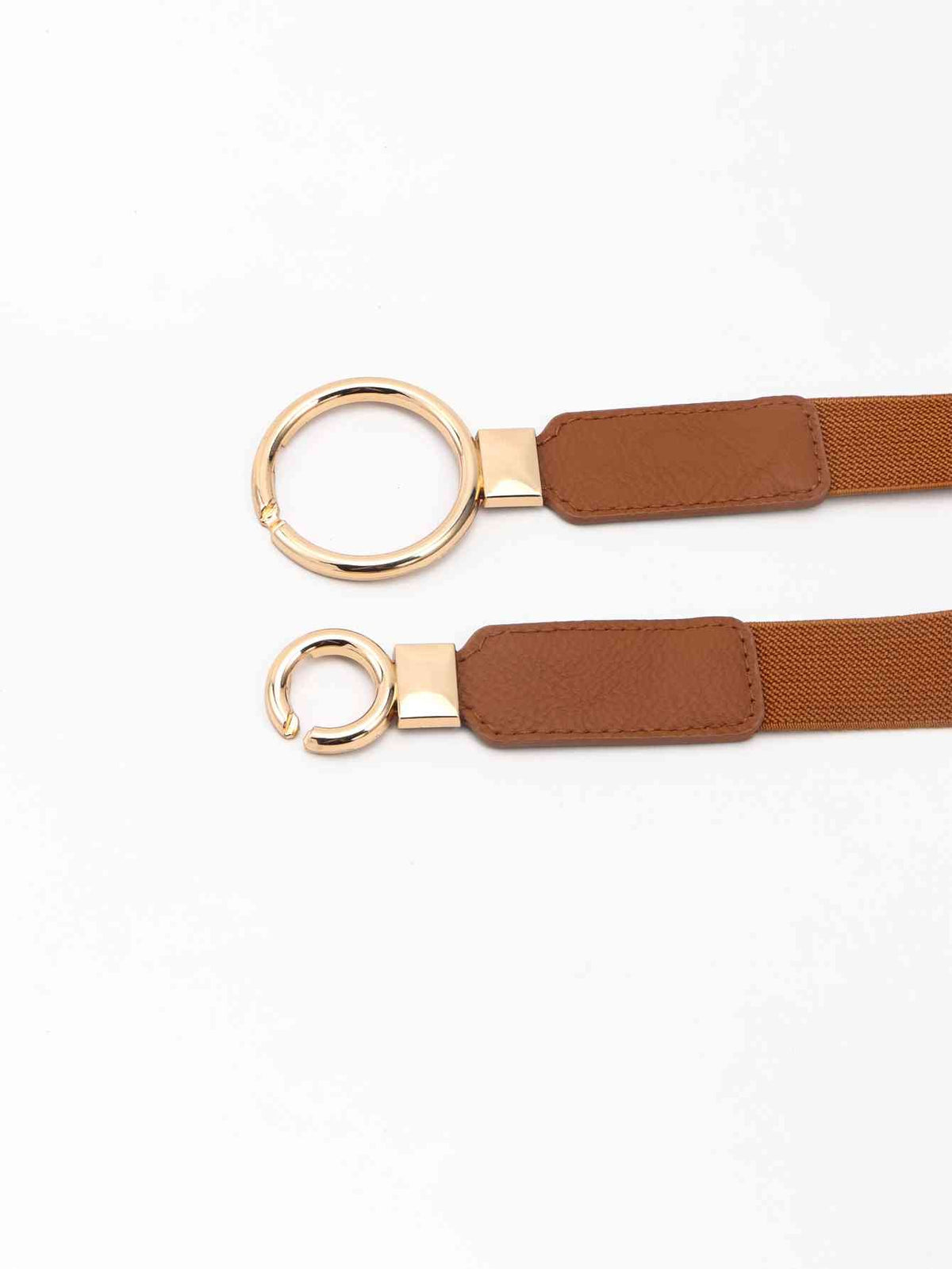 ElegantStyle Double Ring Buckle Elastic PU Belt – Adjustable Comfort Fit See size chart under “more details” by The Fashion Celestial