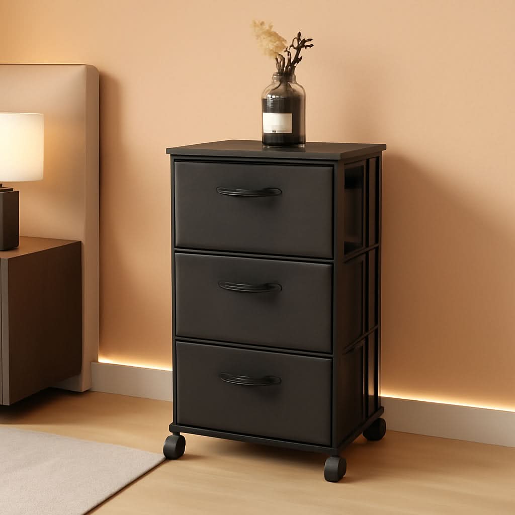 Black 3 Drawer Dresser For Bedroom And Hallway Organization by ShipItFurniture