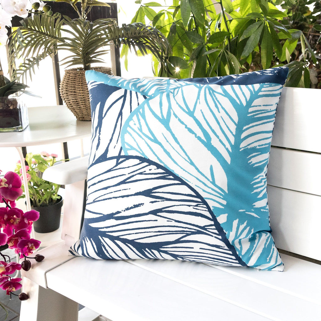 Leaf Vein Outdoor & Indoor Pillow - Indigo by Unique Piece Furniture