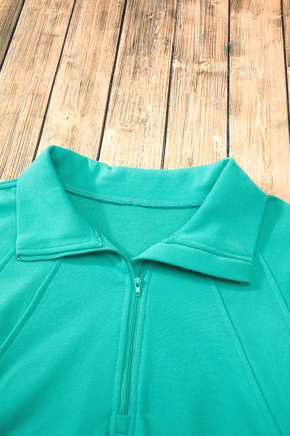 Smoke Green Quarter Zip Stand Neck Kangaroo Pocket Sweatshirt by Wild and Free Boutique