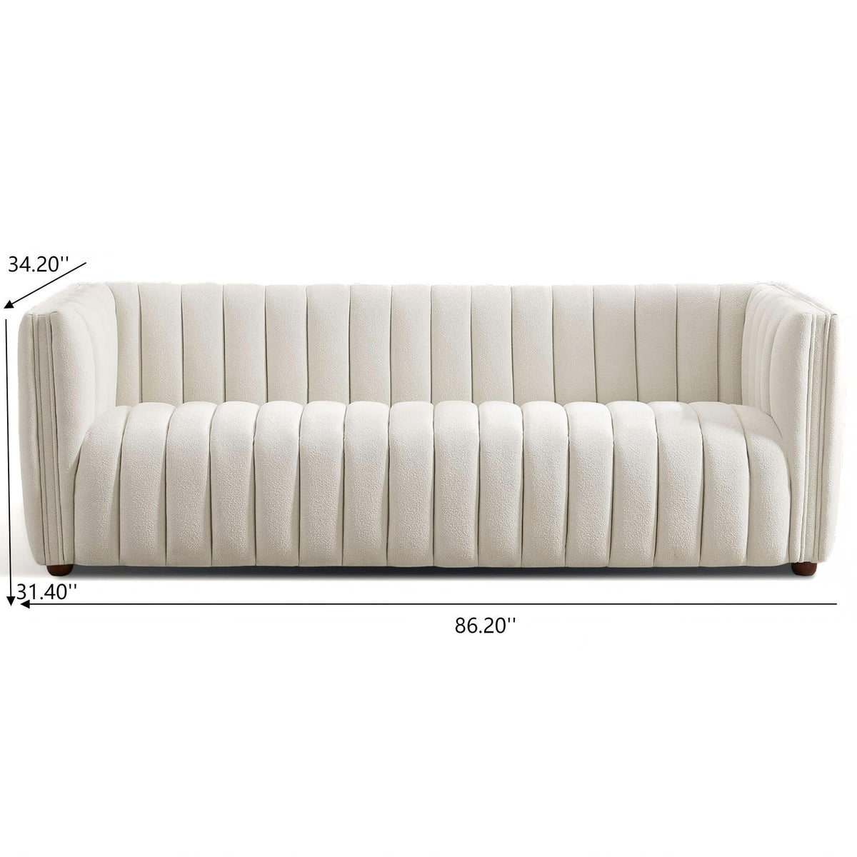 April - Mid-Century Modern Luxury Tight Back Boucle Couch by Unique Piece Furniture