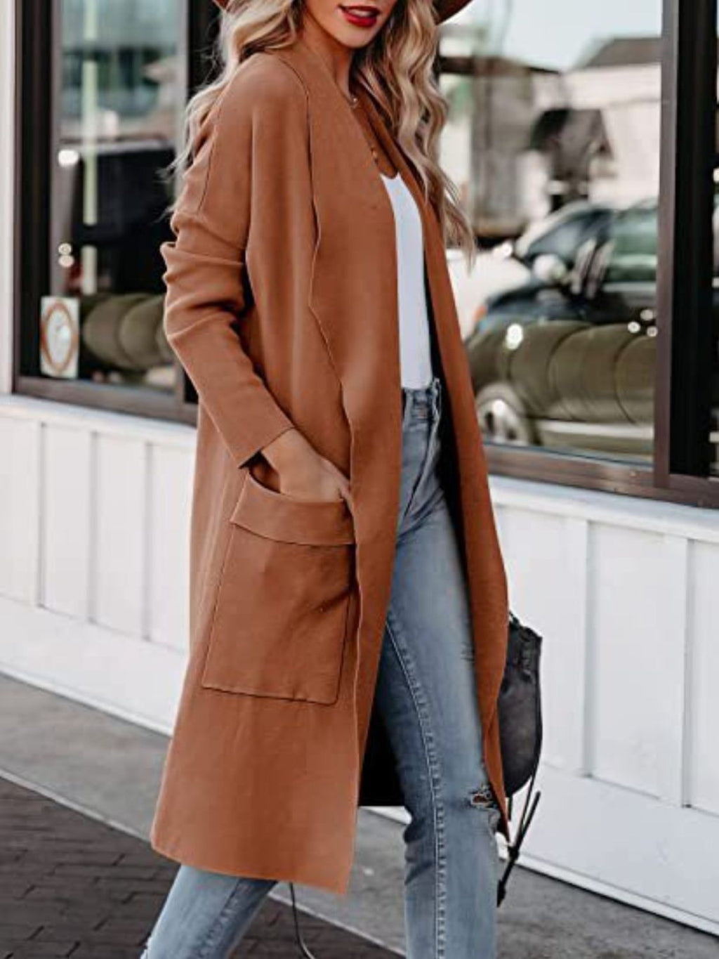 Open Front Dropped Shoulder Outerwear by Wild and Free Boutique