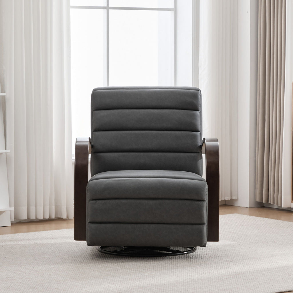 360° Swivel Accent Chair With Armrests, Comfy Lounge by Unique Piece Furniture