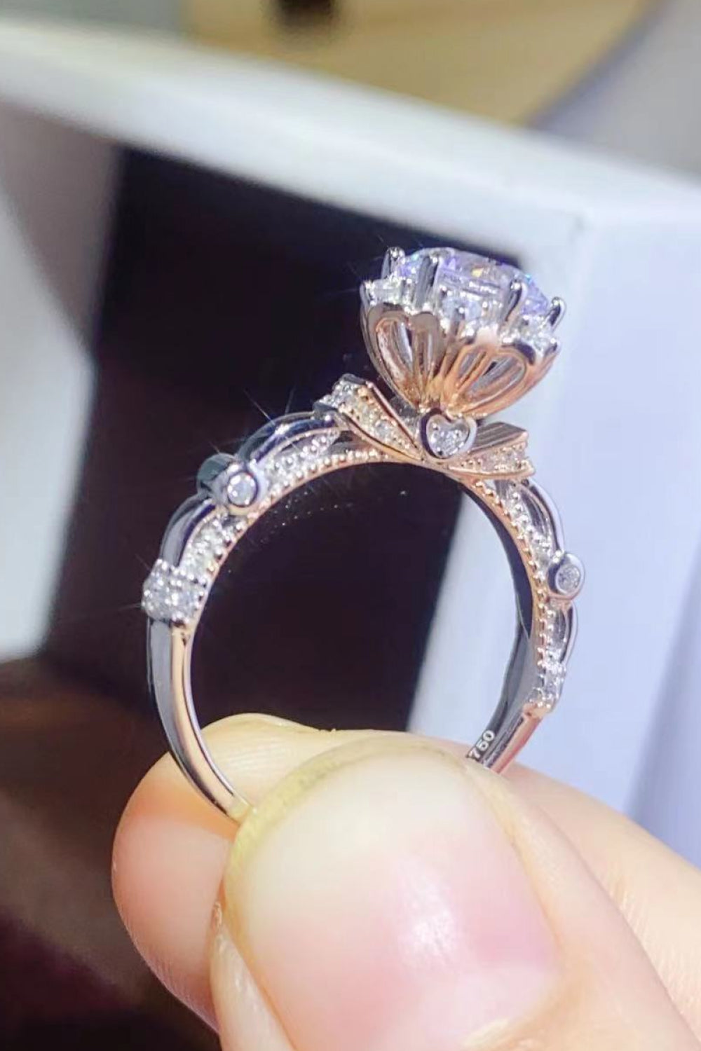 1 Carat Moissanite 925 Sterling Silver Ring by Wild and Free Boutique