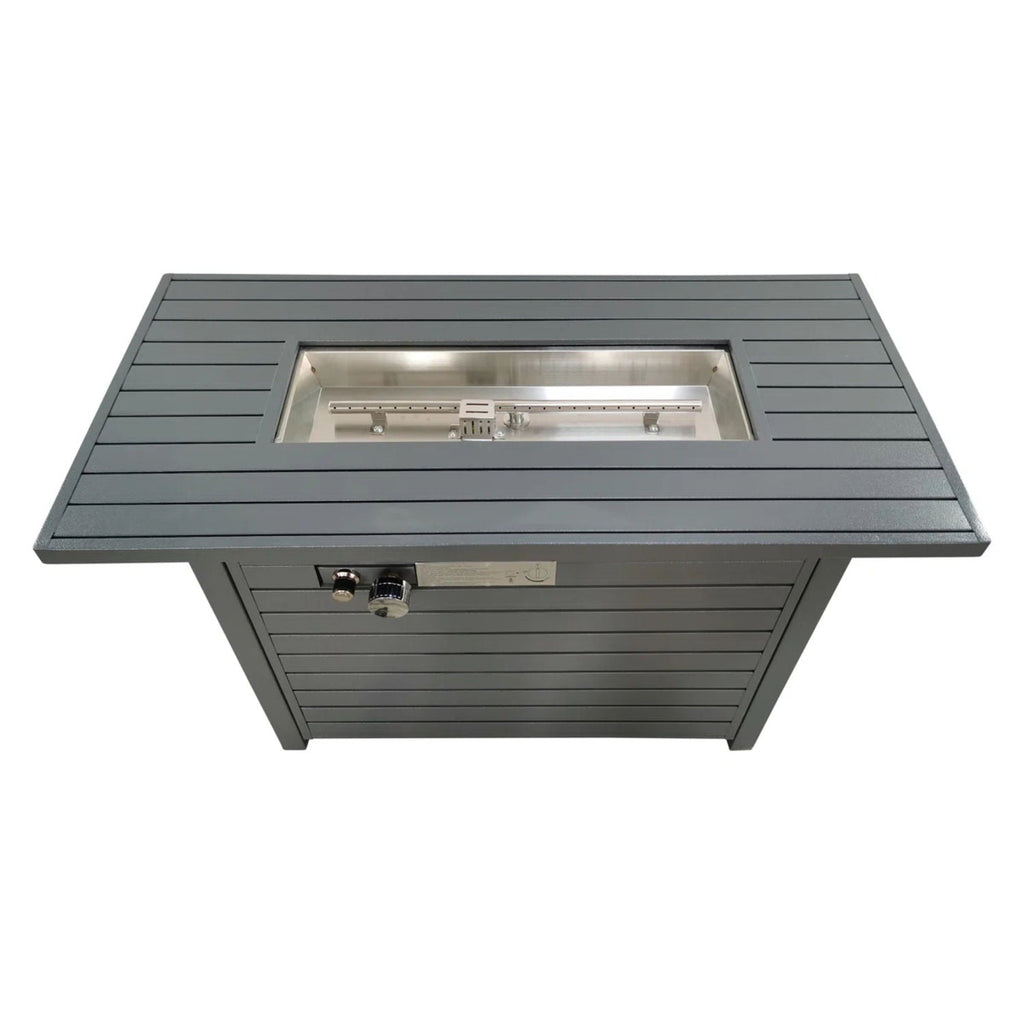 Outdoor Gas Fire Pit Table With Durable Construction And Lid - Gray by Unique Piece Furniture