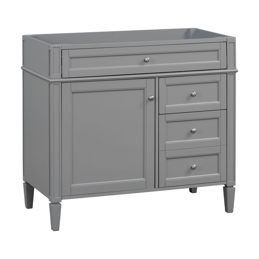 Bathroom Vanity With 2 Drawers And Tip-Out Drawer, Storage Cabinet by Unique Piece Furniture