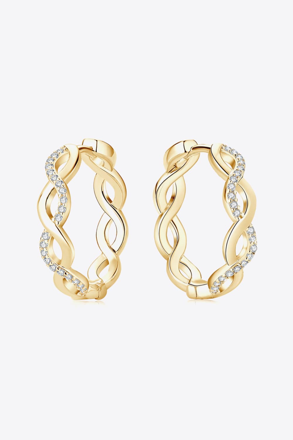 Moissanite Crisscross Hoop Earrings by Wild and Free Boutique