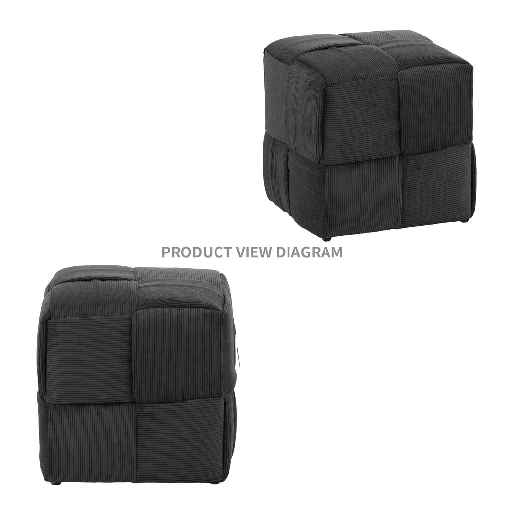 Modern Ottoman Foot Rest With Woven Design by Unique Piece Furniture