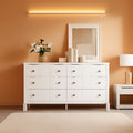 Modern White 52.4 Inch Wide 6 Drawer Dresser Chest Storage by ShipItFurniture