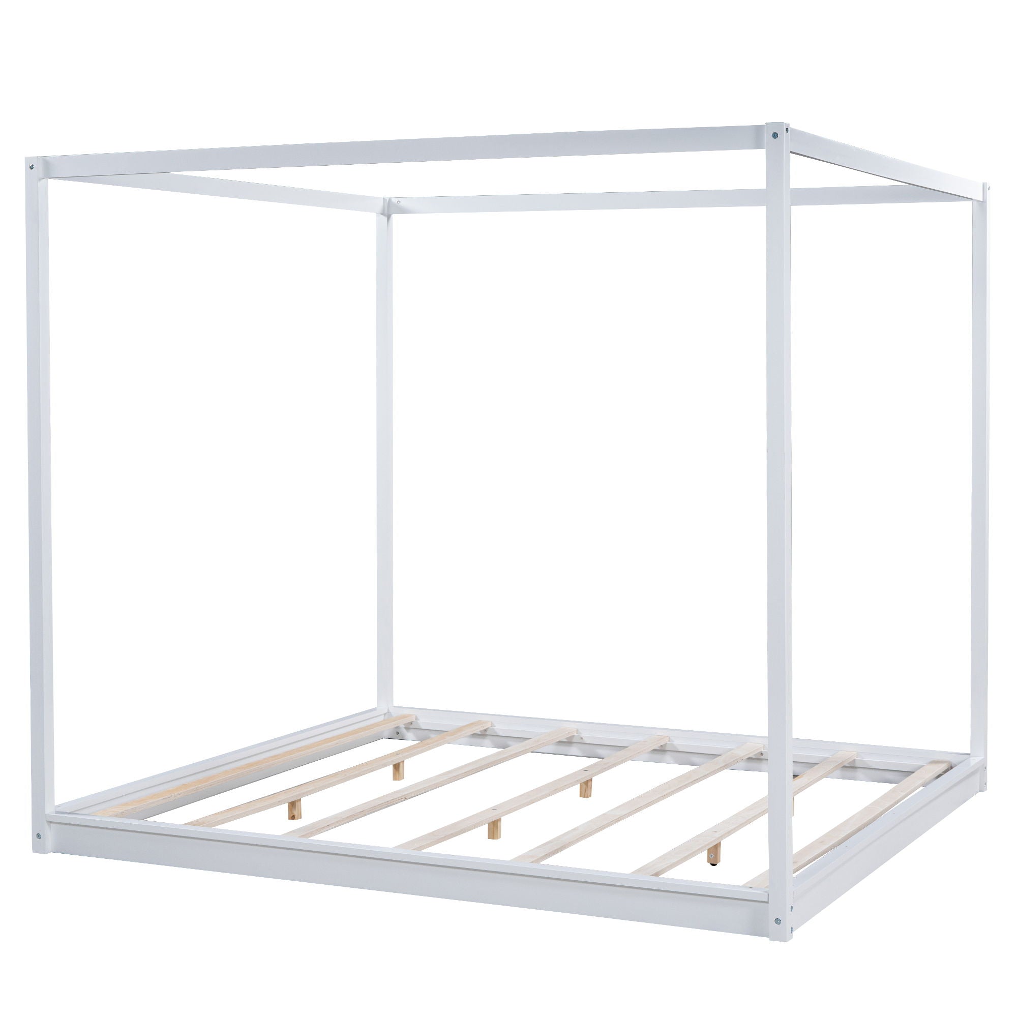 Wood Canopy Platform Bed With Support Legs And Airflow Slats by Unique Piece Furniture